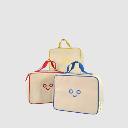 lunch bags branded cotton with faces