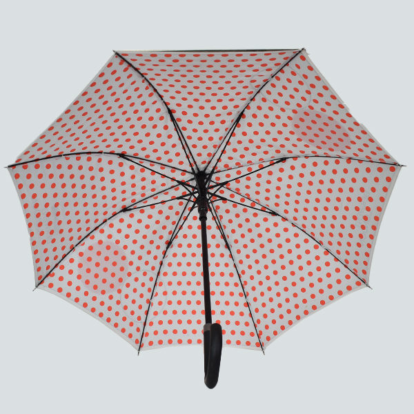 Internal printed polka dor walking umbrella