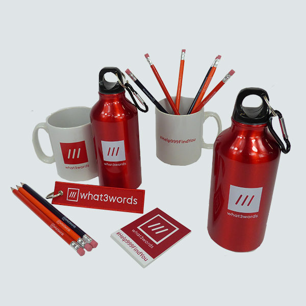 branded pencils and mugs for the office